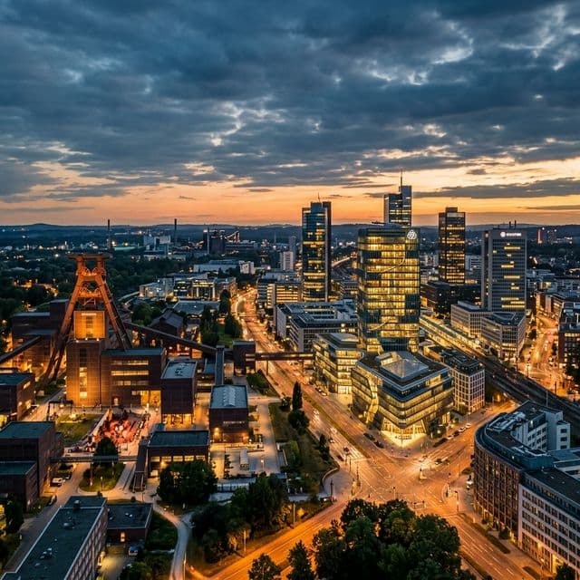 Essener Skyline mit Zeche Zollverein – HUNARI IT-Dienstleister und Systemhaus für Essen und das Ruhrgebiet